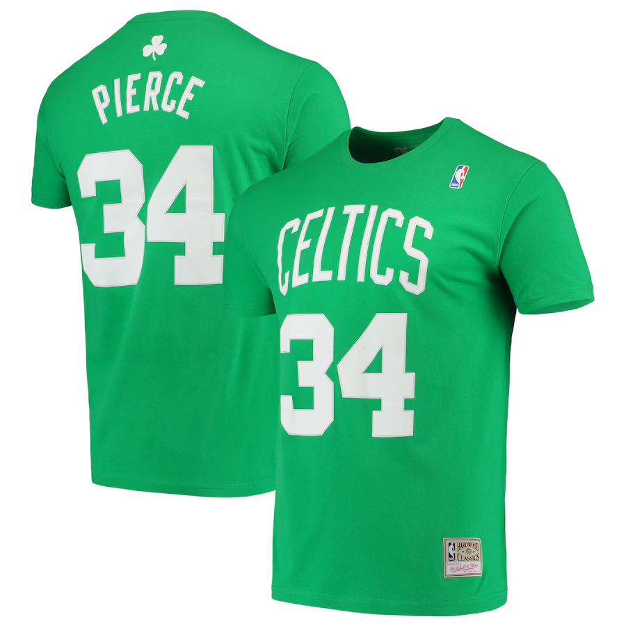 Men NBA Boston Celtics #34 Pierce green T shirt->nba t-shirts->Sports Accessory